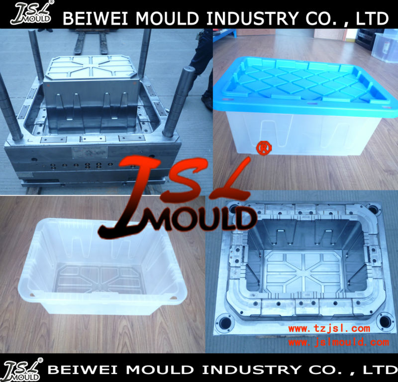 plastic hinged-lid storage box mould 
