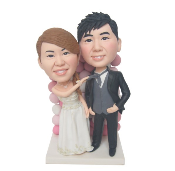 Drag Tie Bride And Groom Customized Wedding Bobbleheads