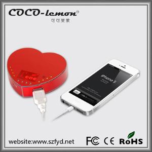 FYD-812 5200mAh heart shape power bank with creative and cute design