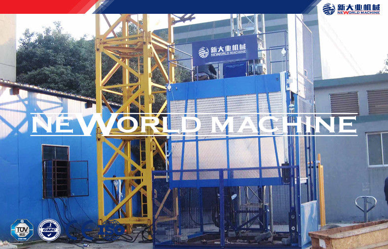 Rack and pinion construction cage hoist for personnel tools and materials