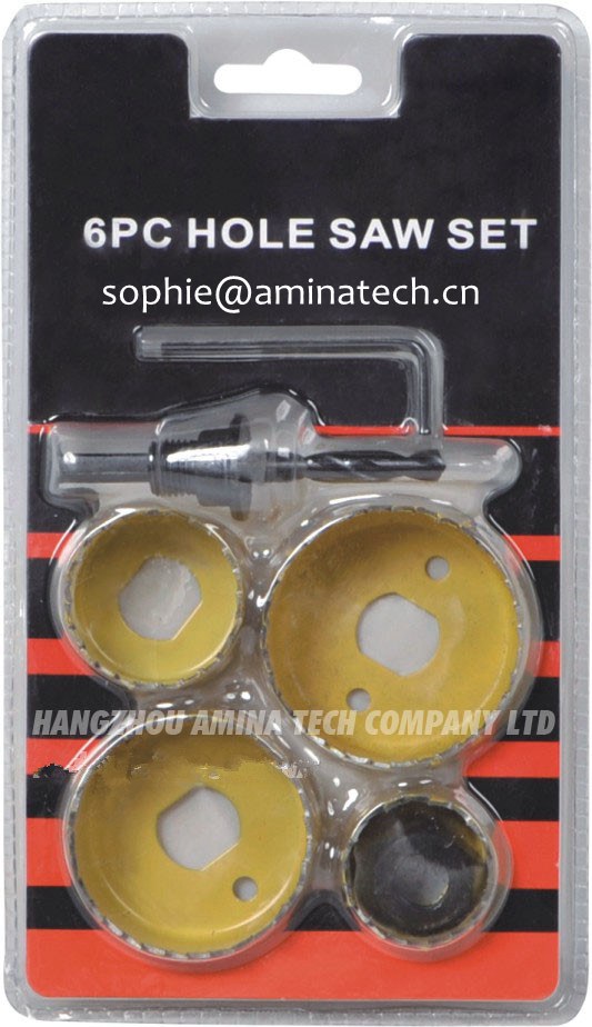 Carbon Hole Saw Set with Mandrel (6-Piece)