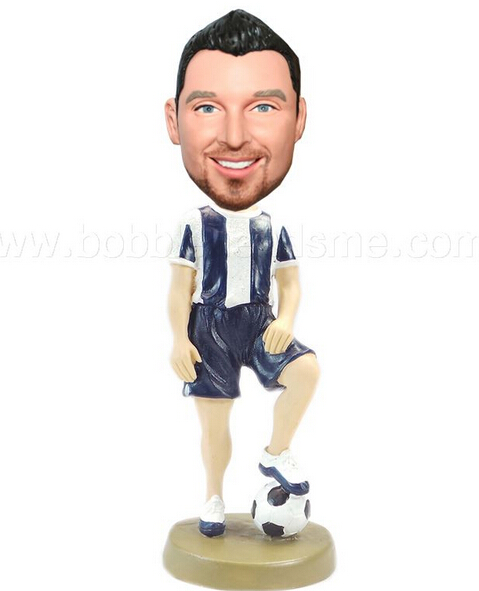 Soccer Player With Ball Under Foot Bobbleheads
