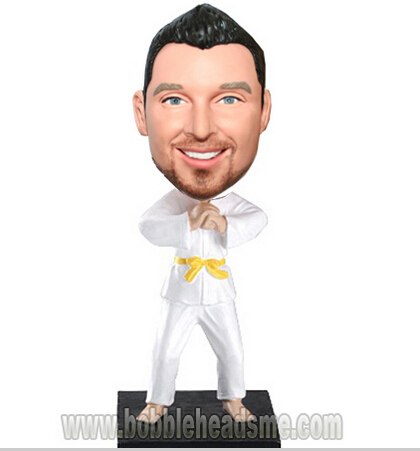 Karate Man In Folded Hands Custom Bobblehead Doll