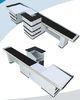 Stainless Steel / Aluminium Alloy Long Checkout Counter Cashier Counter Table