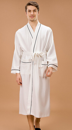 White longsleeve bathrobe for men