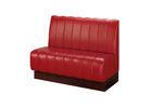 Upholstered Red Genuine Leather Restaurant?Booth?Seating Furniture