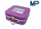 Cube Fashionable suitcase storage box with silver coloured snap lock