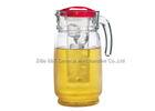 Handled Water Infuser Pitcher with  lid , acrylic ice chamber / iced fruit infusion pitcher