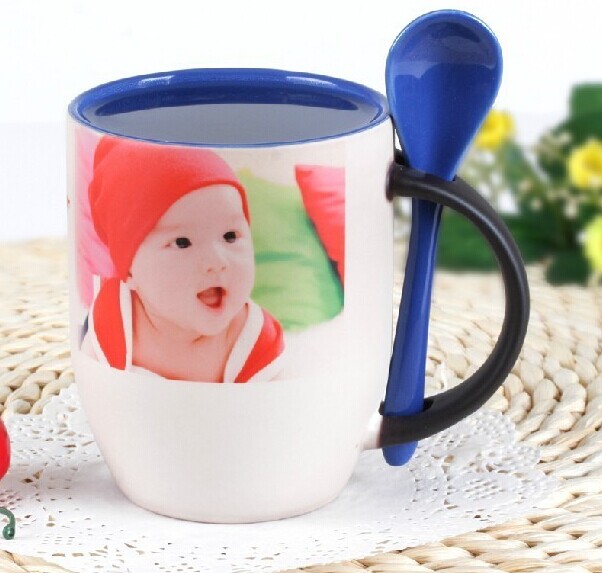 11oz Ceramic Color Changing Sublimation Magic Mug With Spoon