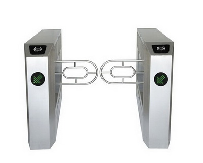 ISG-343 Stainless Steel Automatic Swing Barrier Gate with RFID reader , double swing gate for Metro