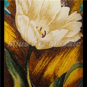 [Mius Art Mosaic] Sicis flower handcraft 1.2m x 2.4m art crystal glass mosaic wall decoration B4002