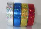 Customised Holographic ribbon 1/2& quot;  x 20y , red white blue Ribbon Roll 90U - 200U Thickness