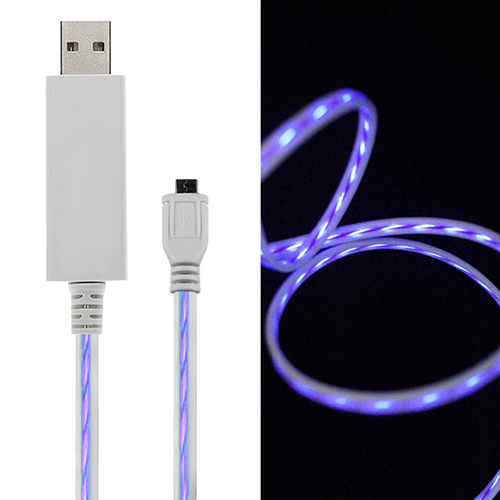 Flowing visible led light usb cable