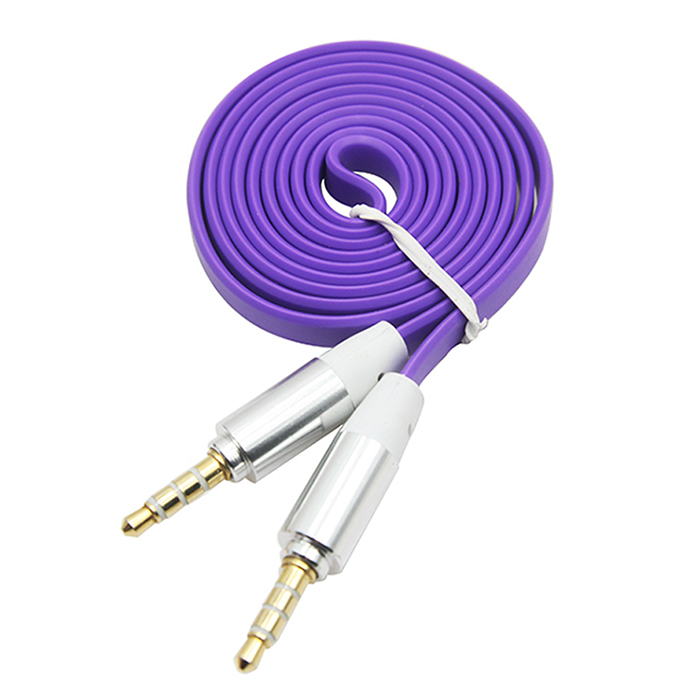 3.5mm stereo flat metal connector aux audio cable