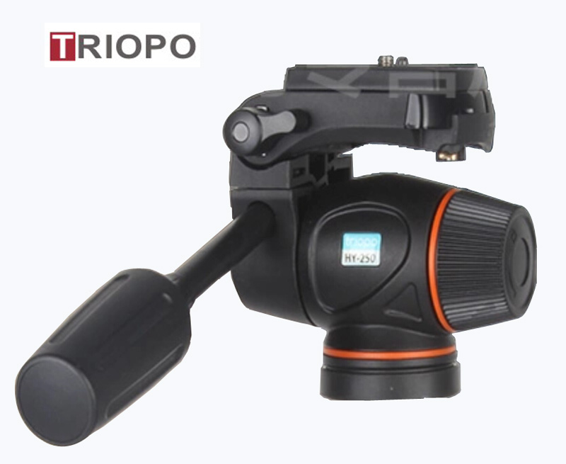TRIOPO HY-250 Tripod Head Hydraulic Damping Video Head Tripod 1/4& quot; 3/8& quot; Head For DSLR Cannon Nikon Camcorders Shooting Filming