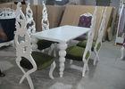 Elegant White Wooden Modern Dining Room Tables And Chairs 180 cm