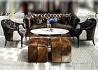 British Hotel Lobby Sofa For Public Area , Brown 2 Seater Leather Sofa