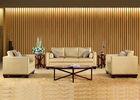 Fashionable Beige Color Fabric Hotel Public Area Wooden Frame 2 Seater Sofa