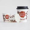 Printing Coffee and Hot Chocolate Single Wall Paper Cups , Recycled Paper Drinking Cups with Lids