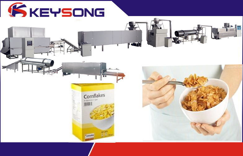 100 - 500 kg/h Breakfast Cereals Corn Flakes Making Machine CE