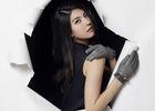 Double Color Bowknot Wrist Fashion Leather Gloves With Ladies Short Style