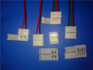 4pin 1butt 10mm No Soldering RGB Connectors With R/G/B/W Wires