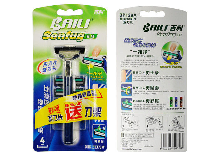 Nonslip Manual double Blade Razor with 4 replacement blades shaving set