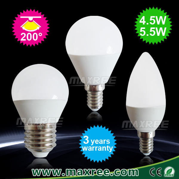 led lights manufacturers,G45 e27 led bulb,led supplier,5.5W,2 years warranty ,aluminium-plastic,CE/ROHS/ERP