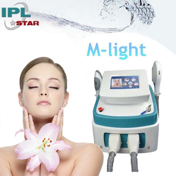 Portable SHR+IPL+E-light multifunctional machine with double handpieces with FDA and CE 