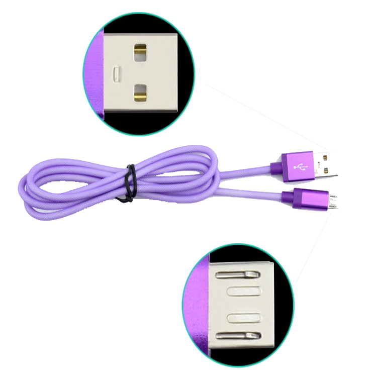 New Metal Alloy with Mesh Weave Fast Charging 1m mobile phone cable