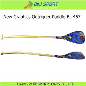 New Graphics Outrigger Canoe Paddle-BL 467