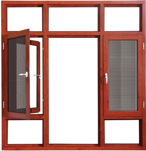Coloured Hinged Aluminium Casement Windows Bronze With Reflective Glass
