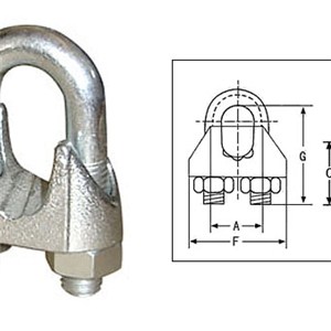 BS 462 Hot Dipped Galv Malleable Wire Rope Clips