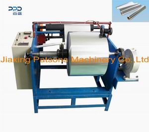 Manual single shaft aluminum foil rewinder