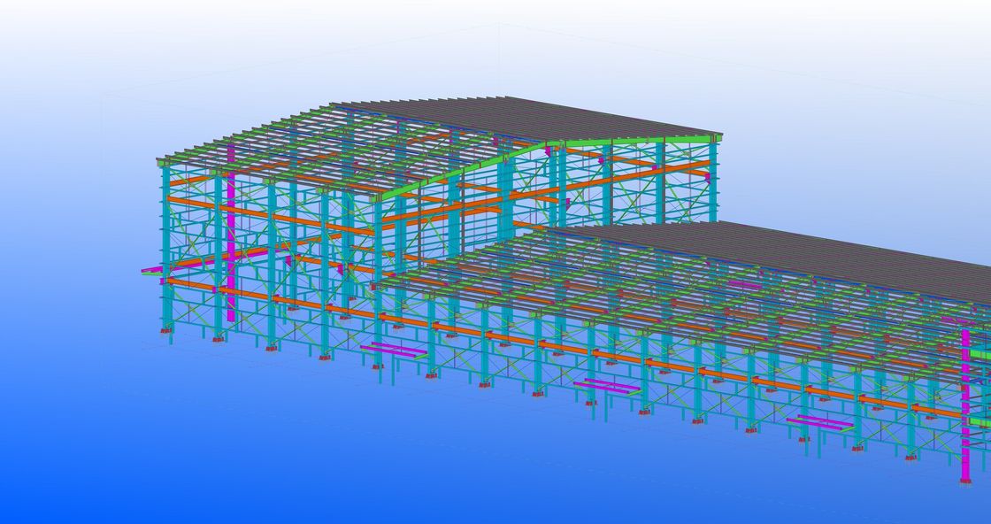 Multi - Floor Building Steel Frame Fabrication With Aluminum Alloy Window\