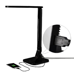 Carlers Anti-glaring LED Eye-care Task Lamp with USB Port Sensor Touch Control LED Swing Arm Book Light Brightness Dimming