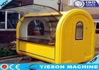 Yellow Fiberglass Mobile Hot Dog Cart , Hamburger Cart 110V ~ 220V