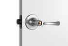 Privacy Door Tubular Cylinder Lock Modern Front Satin Nickel Lever Handle