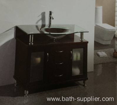 Hot selling glass basin bathroom cabinet