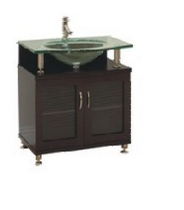 Glass basin bathroom vanity with 4 legs
