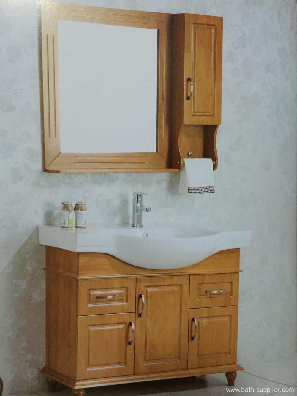 Floor standing bathroom cabinet with hanger