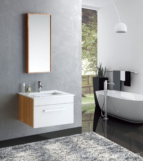 Bamboo Wall Mounted Sliding Solid Wood Bathroom Cabinet