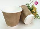 Disposable Corrugated Ripple Paper Cups , 8oz  Insulated Paper Coffee ?Cups