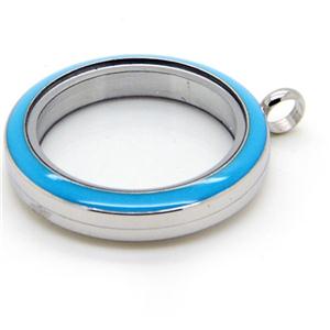 30mm Blue Enamel Interchangeable Face Screw Floating Locket