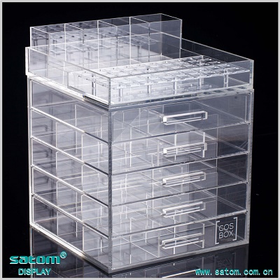 wholesale 6 drawers acrylic makeup organizer with drawers