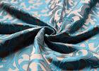 Silk Jacquard Woven Fabric For Dress , Blue Polyester Jacquard Fabric