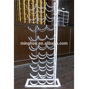 27 Bottle White Finishing Floor Metal Waved Wine Racks MH-MR-15038