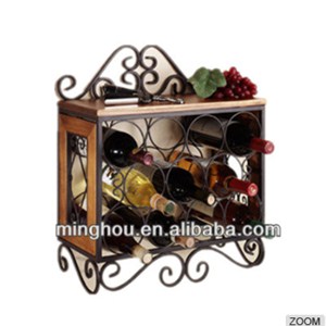11 Bottles Antique Decorative Metal Wall Mounted Wine Rack MH-MR-15038