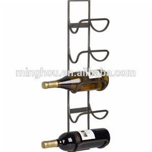 5 Bottle Elegant Wall Mounted Wine Racks , Simply Design Metal Wall Display MH-MR-15013