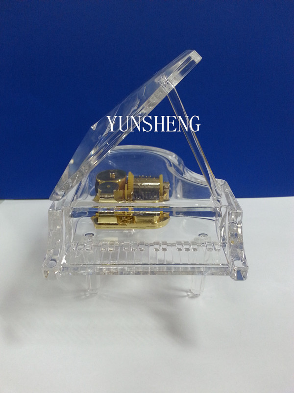 Nice Gift Acrylic Transparent Piano Music Box for Decoration 